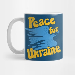 Peace for Ukraine // Retro Dove Art // Support Peace Mug